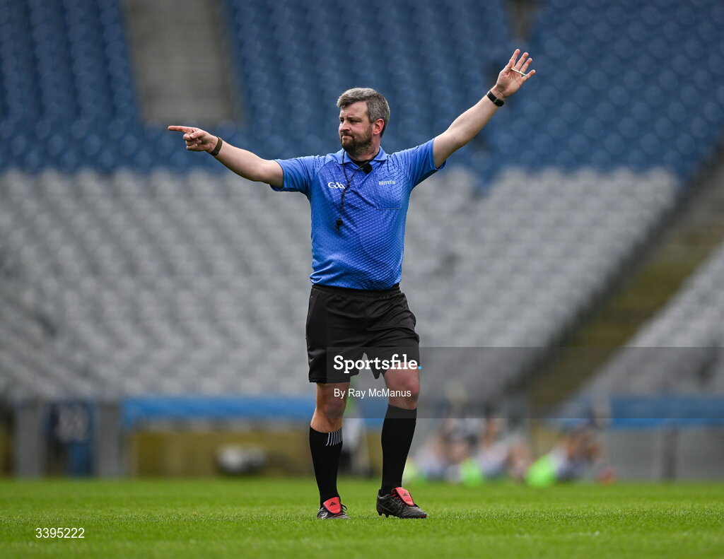 17 March 2026; Referee Thomas Walsh during the Masita GAA Post Primary Schools Croke Cup final match between Presentation College Athenry, Galway, and St Kieran's College, Kilkenny, at Croke Park in Dublin. Photo by Ray McManus/Sportsfile