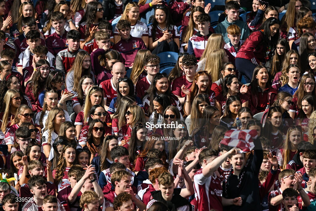 17 March 2026; Presentation College Athenry supporters before the Masita GAA Post Primary Schools Croke Cup final match between Presentation College Athenry, Galway, and St Kieran's College, Kilkenny, at Croke Park in Dublin. Photo by Ray McManus/Sportsfile
