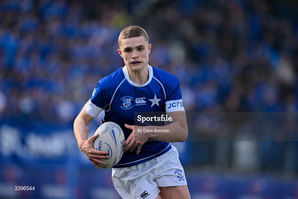 20 March 2026; Nicholas Crawley of St Mary’s College during the Bank of Ireland Leinster Rugby Boys Schools Junior Cup final match between St Mary's College and St Michael's College at Energia Park in Dublin. Photo by Daire Brennan/Sportsfile