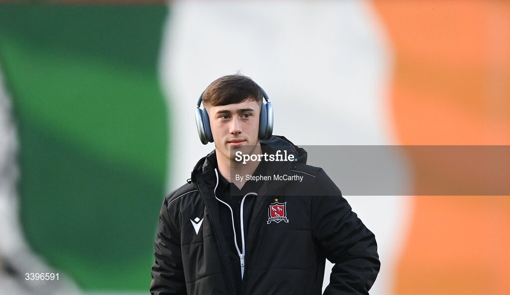 20 March 2026; TJ Molloy of Dundalk before the SSE Airtricity Men's Premier Division match between Bohemians and Dundalk at Dalymount Park in Dublin. Photo by Stephen McCarthy/Sportsfile