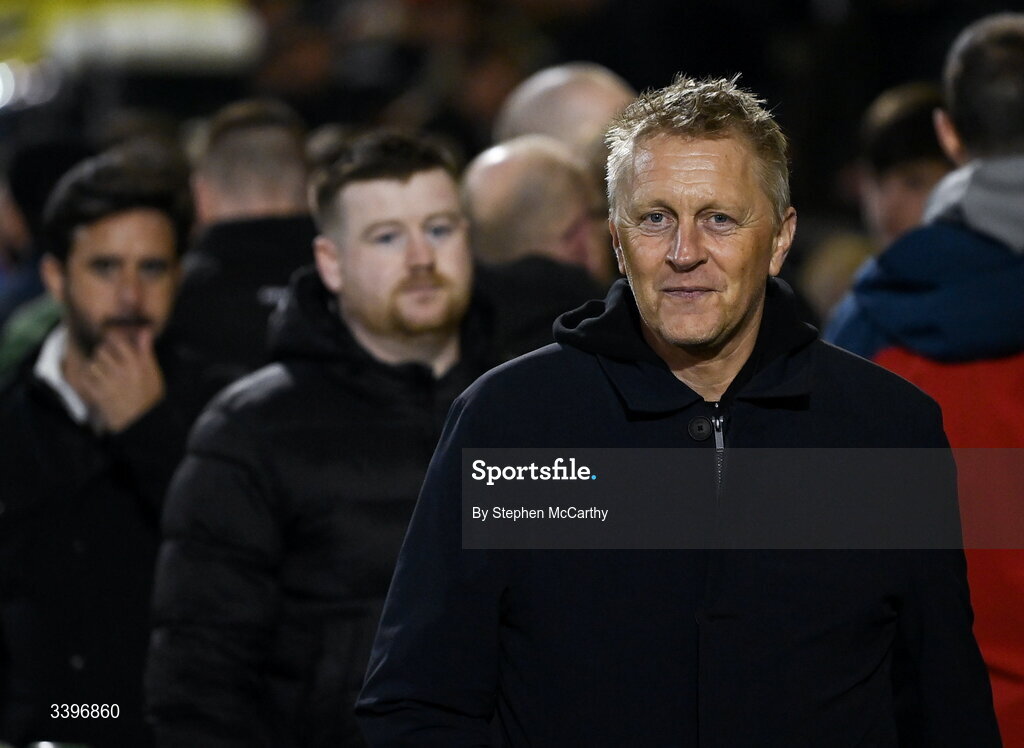 20 March 2026; Republic of Ireland head coach Heimir Hallgrimsson aarives for the SSE Airtricity Men's Premier Division match between Bohemians and Dundalk at Dalymount Park in Dublin. Photo by Stephen McCarthy/Sportsfile