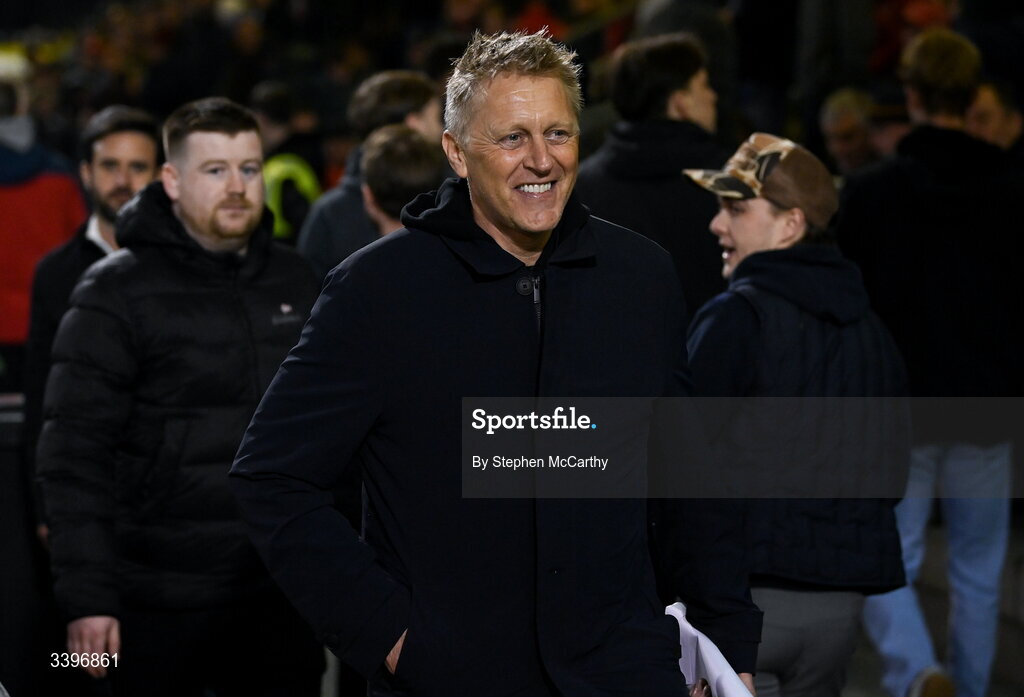 20 March 2026; Republic of Ireland head coach Heimir Hallgrimsson aarives for the SSE Airtricity Men's Premier Division match between Bohemians and Dundalk at Dalymount Park in Dublin. Photo by Stephen McCarthy/Sportsfile