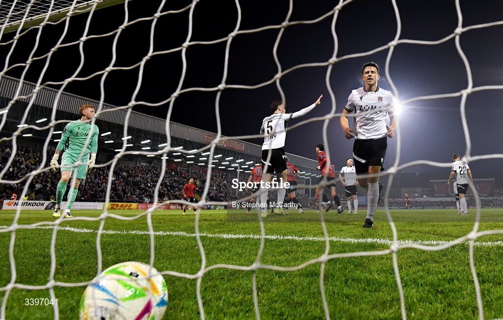 20 March 2026; Keith Buckley of Dundalk after his side conceded a first goal during the SSE Airtricity Men's Premier Division match between Bohemians and Dundalk at Dalymount Park in Dublin. Photo by Stephen McCarthy/Sportsfile