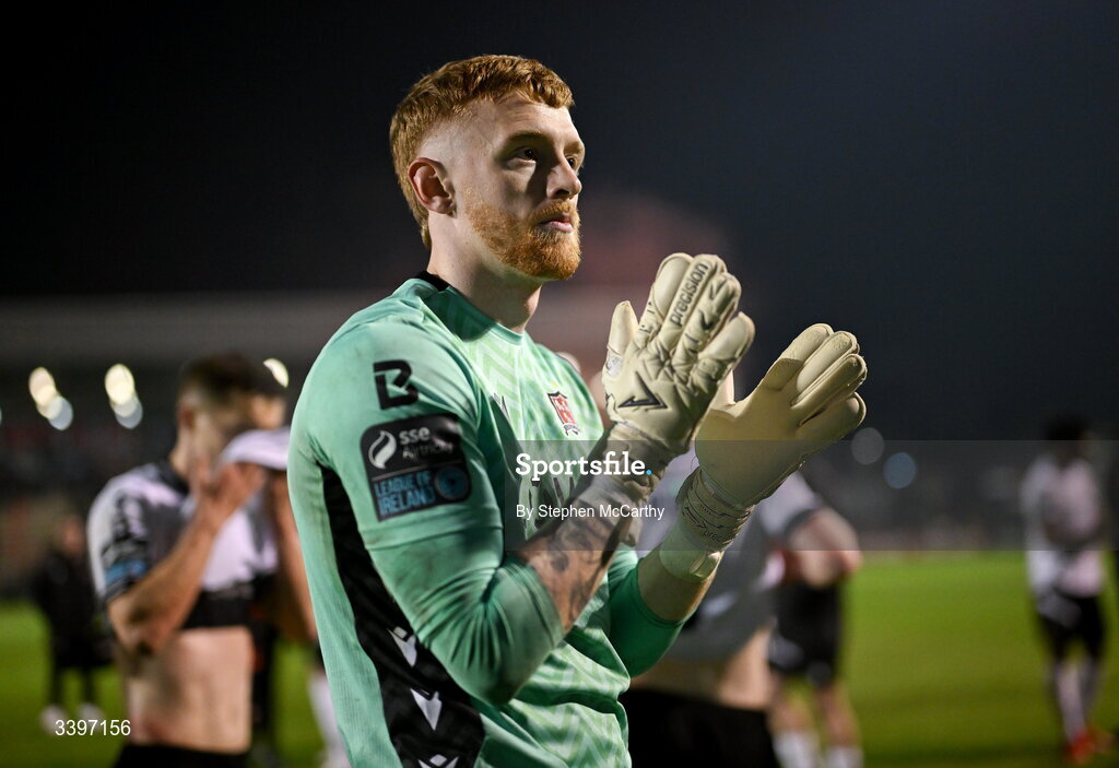 20 March 2026; Dundalk goalkeeper Enda Minogue after the SSE Airtricity Men's Premier Division match between Bohemians and Dundalk at Dalymount Park in Dublin. Photo by Stephen McCarthy/Sportsfile