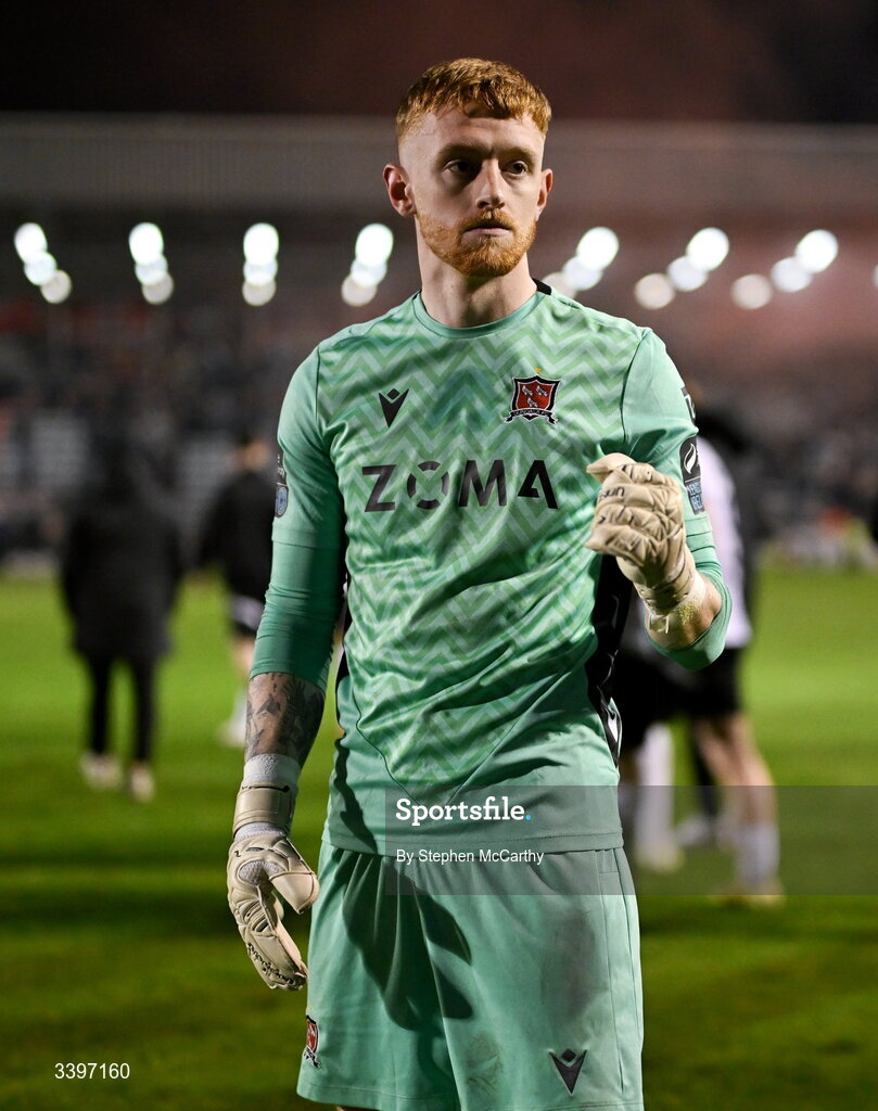 20 March 2026; Dundalk goalkeeper Enda Minogue after the SSE Airtricity Men's Premier Division match between Bohemians and Dundalk at Dalymount Park in Dublin. Photo by Stephen McCarthy/Sportsfile