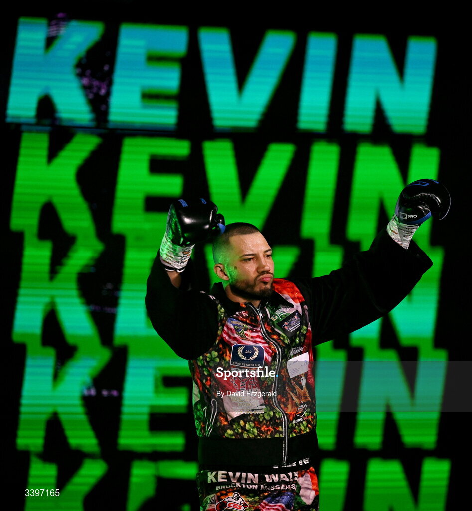 20 March 2026; Kevin Walsh arrives before his WBC featherweight title defence against Michael Conlan at the SSE Arena in Belfast. Photo by David Fitzgerald/Sportsfile