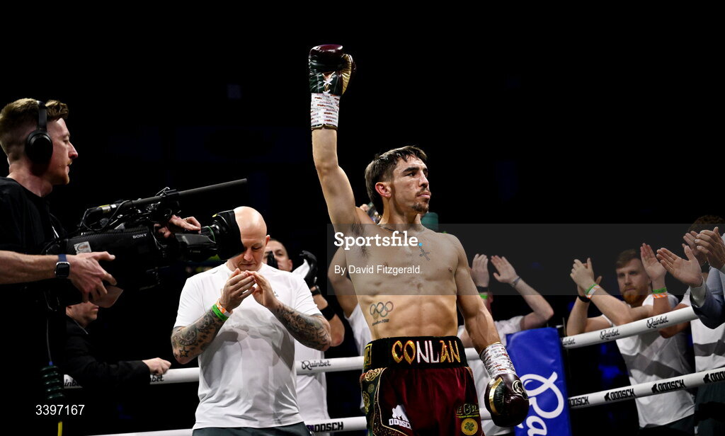 20 March 2026; Michael Conlan before his WBC featherweight title fight sgainst Kevin Walsh at the SSE Arena in Belfast. Photo by David Fitzgerald/Sportsfile