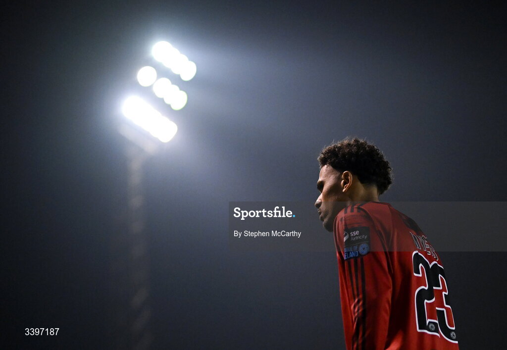 20 March 2026; Zane Myers of Bohemians during the SSE Airtricity Men's Premier Division match between Bohemians and Dundalk at Dalymount Park in Dublin. Photo by Stephen McCarthy/Sportsfile