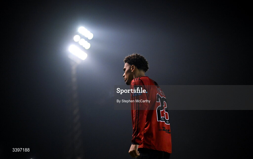 20 March 2026; Zane Myers of Bohemians during the SSE Airtricity Men's Premier Division match between Bohemians and Dundalk at Dalymount Park in Dublin. Photo by Stephen McCarthy/Sportsfile