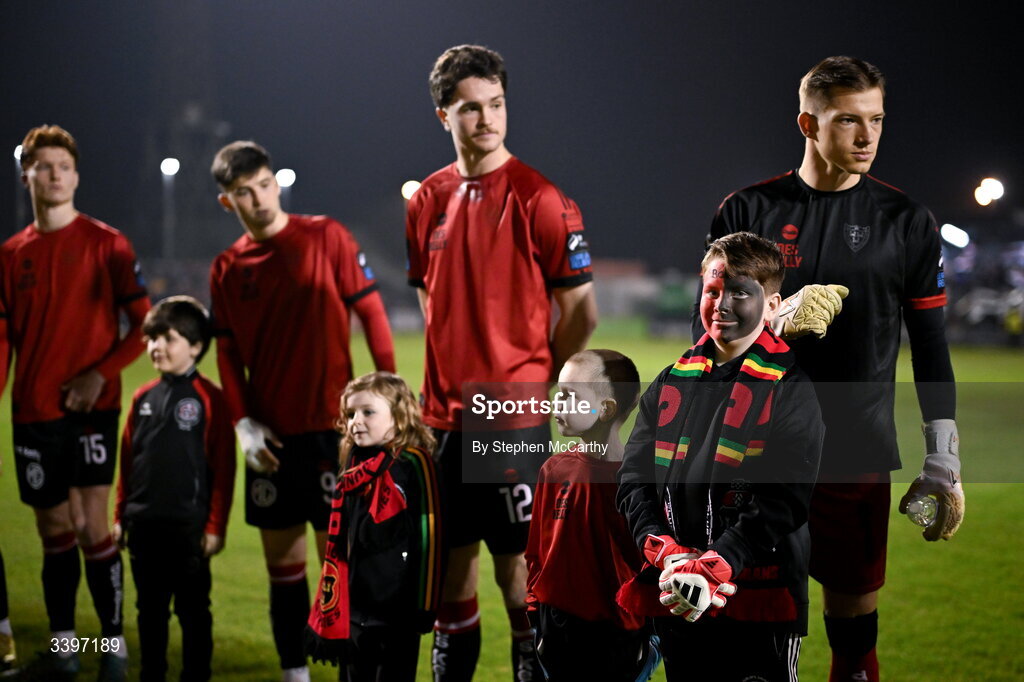 20 March 2026; Bohemians mascot Luke Maher before the SSE Airtricity Men's Premier Division match between Bohemians and Dundalk at Dalymount Park in Dublin. Photo by Stephen McCarthy/Sportsfile