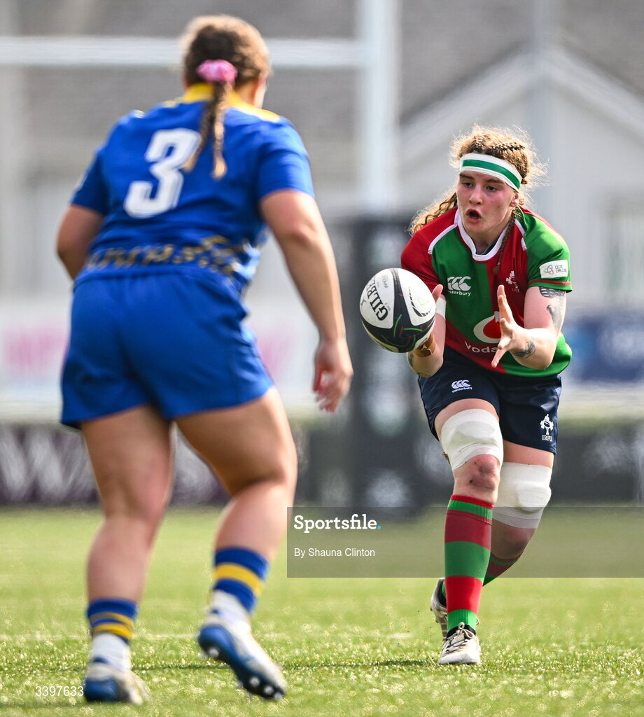 21 March 2026; Ruth Campbell of Clovers during the Celtic Challenge semi-final match between Clovers and Gwalia Lightning at Dexcom Stadium in Galway. Photo by Shauna Clinton/Sportsfile