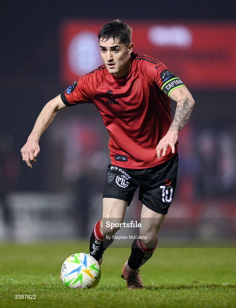 20 March 2026; Dawson Devoy of Bohemians during the SSE Airtricity Men's Premier Division match between Bohemians and Dundalk at Dalymount Park in Dublin. Photo by Stephen McCarthy/Sportsfile