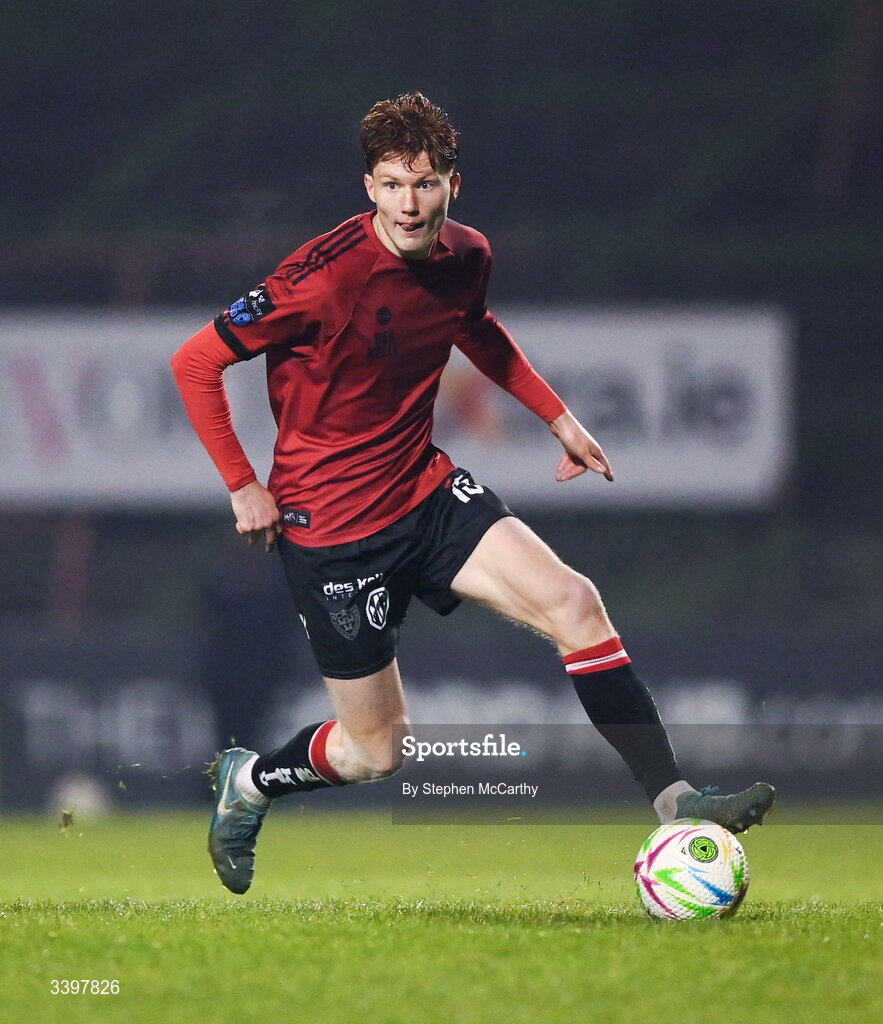 20 March 2026; Senan Mullen of Bohemians during the SSE Airtricity Men's Premier Division match between Bohemians and Dundalk at Dalymount Park in Dublin. Photo by Stephen McCarthy/Sportsfile