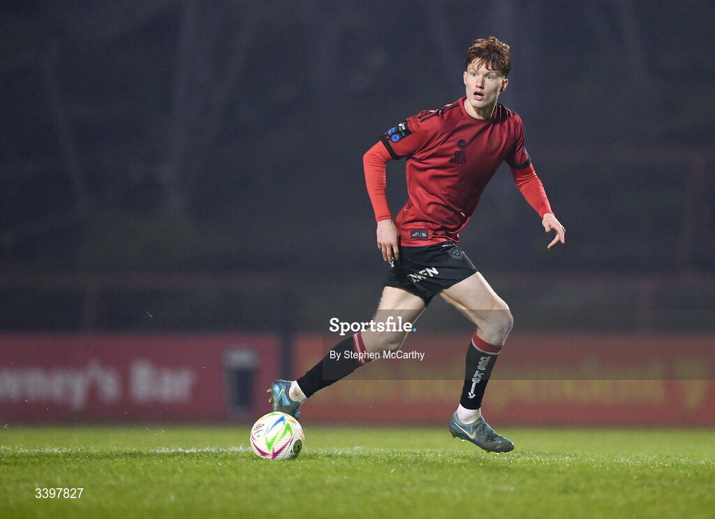 20 March 2026; Senan Mullen of Bohemians during the SSE Airtricity Men's Premier Division match between Bohemians and Dundalk at Dalymount Park in Dublin. Photo by Stephen McCarthy/Sportsfile