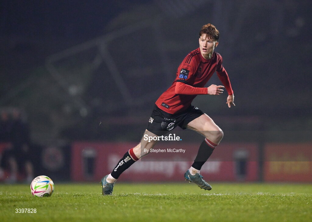 20 March 2026; Senan Mullen of Bohemians during the SSE Airtricity Men's Premier Division match between Bohemians and Dundalk at Dalymount Park in Dublin. Photo by Stephen McCarthy/Sportsfile