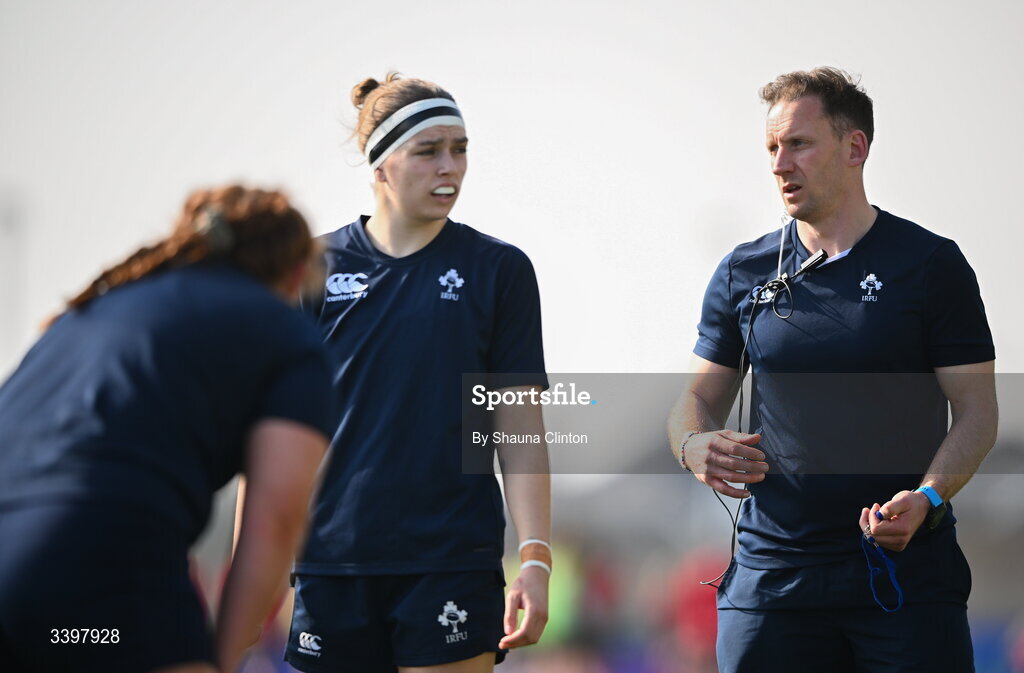 21 March 2026; Wolfhounds Head Coach Neil Alcorn before the Celtic Challenge semi-final match between Wolfhounds and Brython Thunder at Dexcom Stadium in Galway. Photo by Shauna Clinton/Sportsfile