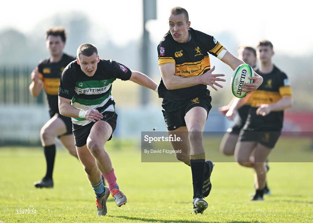 21 March 2026; David O'Halloran of Malahide during the Energia All-Ireland League Men's Division 2C match between Malahide RFC and Clonmel RFC at Malahide RFC on Estuary Road in Dublin. Photo by David Fitzgerald/Sportsfile