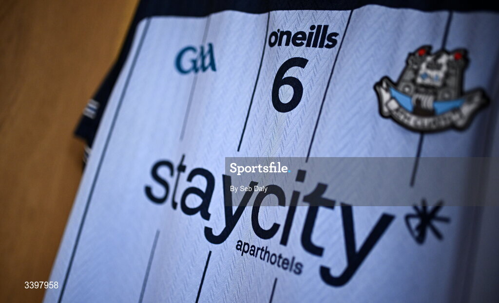 21 March 2026; The jersey of Dublin captain Chris Crummey before the Allianz Hurling League Division 1B match between Carlow and Dublin at Netwatch Cullen Park in Carlow. Photo by Seb Daly/Sportsfile