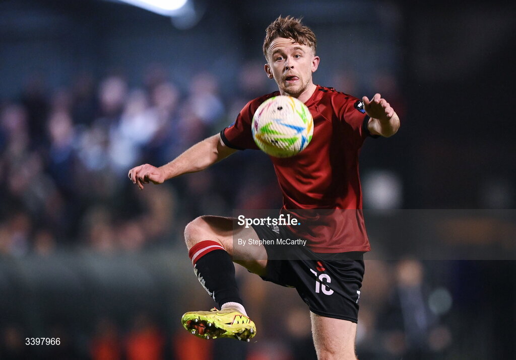 20 March 2026; Darragh Power of Bohemians during the SSE Airtricity Men's Premier Division match between Bohemians and Dundalk at Dalymount Park in Dublin. Photo by Stephen McCarthy/Sportsfile