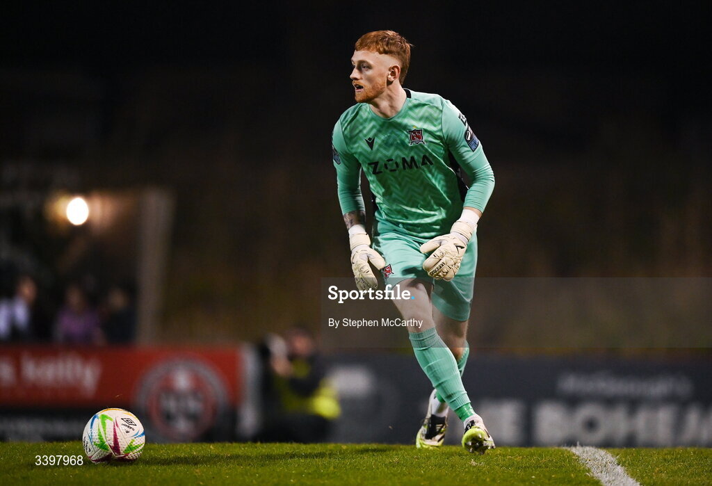 20 March 2026; Dundalk goalkeeper Enda Minogue during the SSE Airtricity Men's Premier Division match between Bohemians and Dundalk at Dalymount Park in Dublin. Photo by Stephen McCarthy/Sportsfile