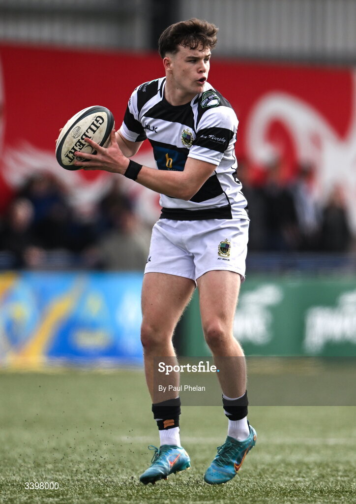 18 March 2026; David Nolan of Presentation Brothers College during the Pinergy Munster Schools Boys Senior Cup final match between Presentation Brothers College, Cork and St. Munchin’s College, Limerick at Virgin Media Park in Cork. Photo by Paul Phelan/Sportsfile