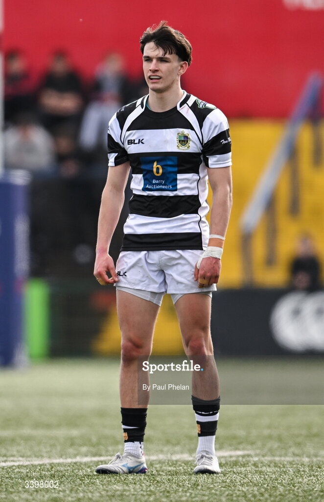 18 March 2026; Bobby O’Callaghan of Presentation Brothers College during the Pinergy Munster Schools Boys Senior Cup final match between Presentation Brothers College, Cork and St. Munchin’s College, Limerick at Virgin Media Park in Cork. Photo by Paul Phelan/Sportsfile
