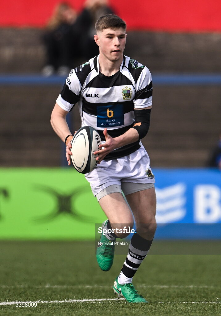 18 March 2026; Alex Moloney of Presentation Brothers College during the Pinergy Munster Schools Boys Senior Cup final match between Presentation Brothers College, Cork and St. Munchin’s College, Limerick at Virgin Media Park in Cork. Photo by Paul Phelan/Sportsfile