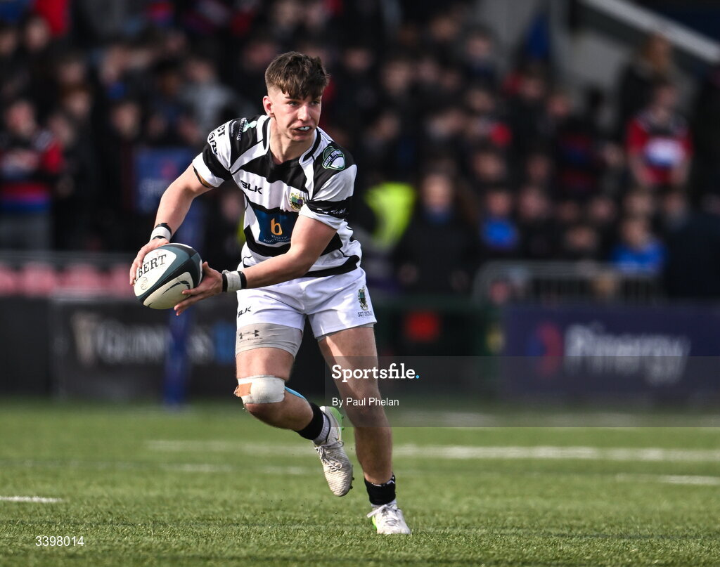 18 March 2026; Harry Galvin Carty of Presentation Brothers College during the Pinergy Munster Schools Boys Senior Cup final match between Presentation Brothers College, Cork and St. Munchin’s College, Limerick at Virgin Media Park in Cork. Photo by Paul Phelan/Sportsfile