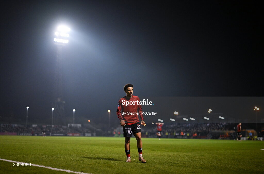 20 March 2026; Zane Myers of Bohemians during the SSE Airtricity Men's Premier Division match between Bohemians and Dundalk at Dalymount Park in Dublin. Photo by Stephen McCarthy/Sportsfile