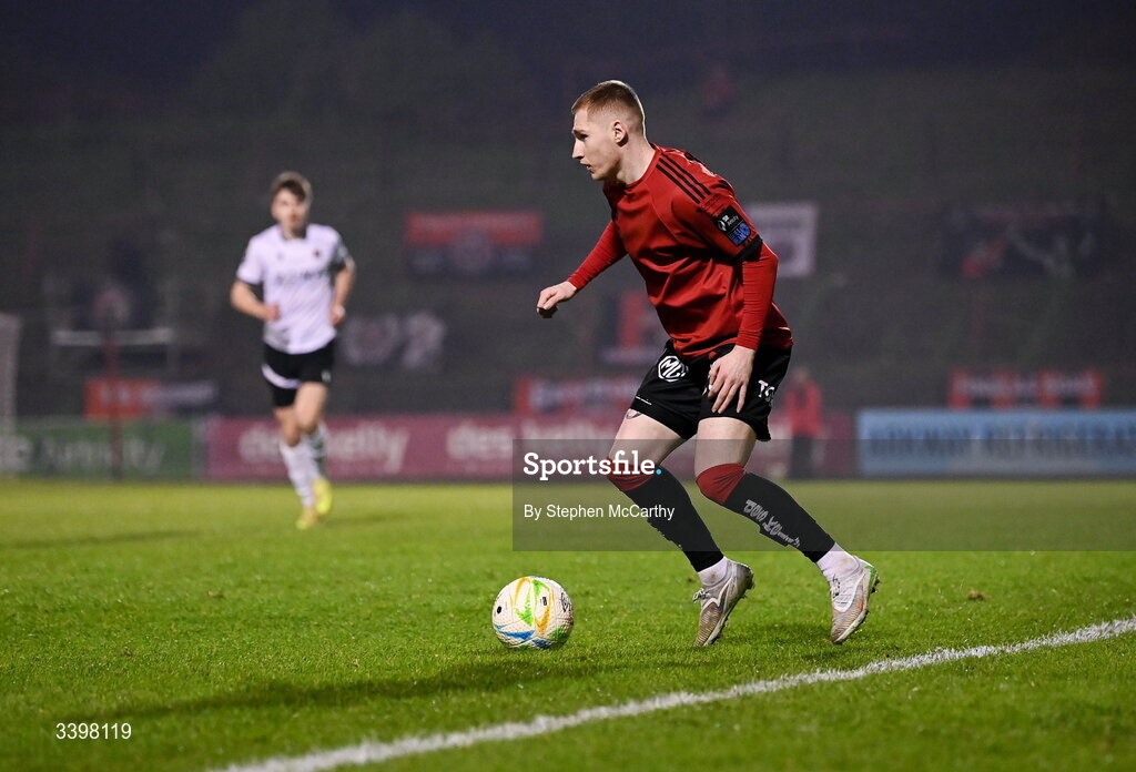 20 March 2026; Ross Tierney of Bohemians during the SSE Airtricity Men's Premier Division match between Bohemians and Dundalk at Dalymount Park in Dublin. Photo by Stephen McCarthy/Sportsfile