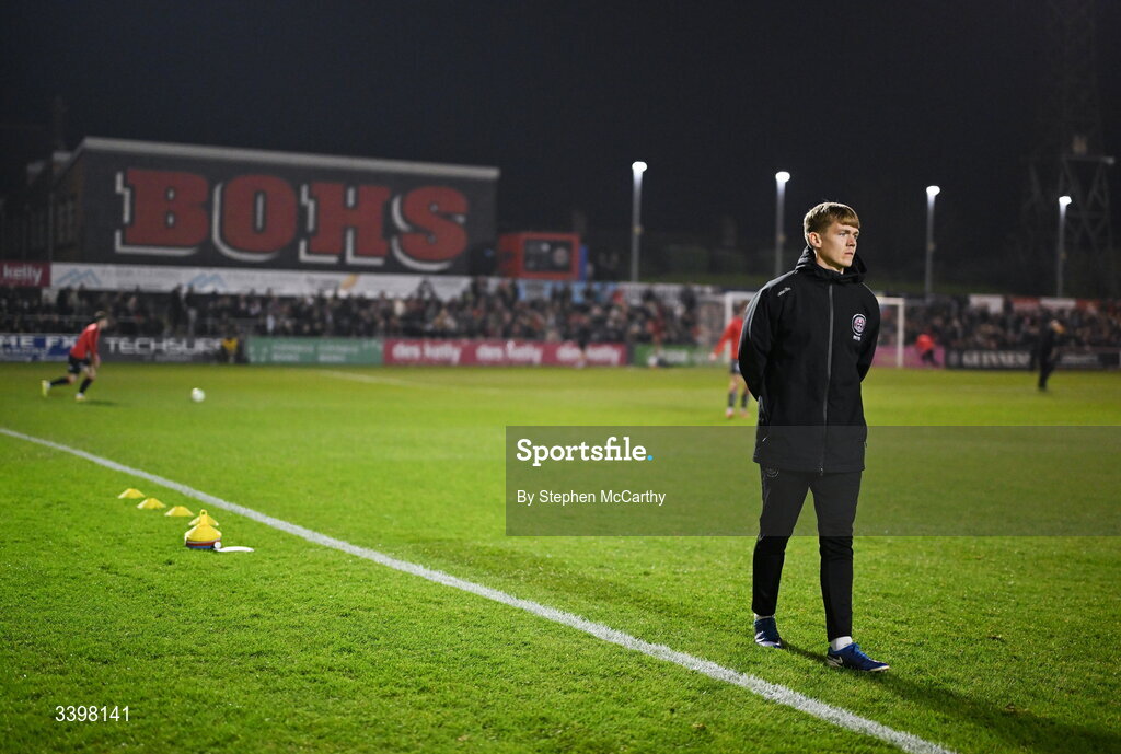 20 March 2026; Strength and conditioning coach Ciaran O'Reilly  before the SSE Airtricity Men's Premier Division match between Bohemians and Dundalk at Dalymount Park in Dublin. Photo by Stephen McCarthy/Sportsfile