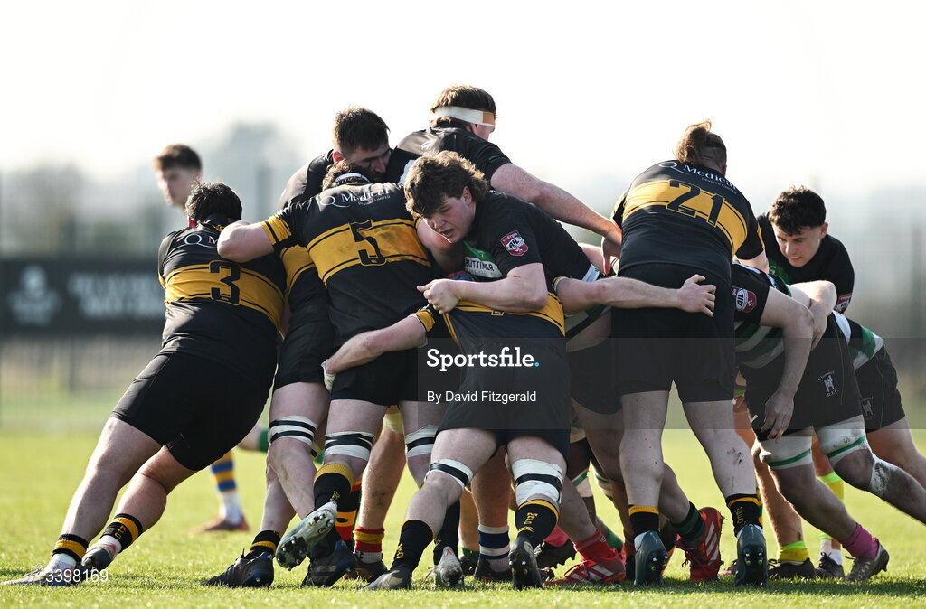 21 March 2026; A view of a maul during the Energia All-Ireland League Men's Division 2C match between Malahide RFC and Clonmel RFC at Malahide RFC on Estuary Road in Dublin. Photo by David Fitzgerald/Sportsfile