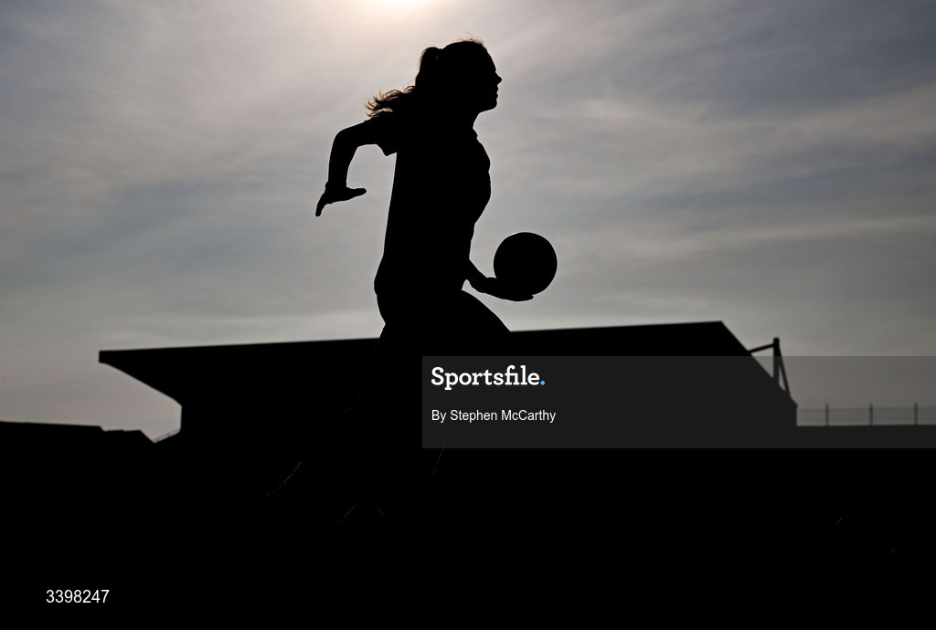 21 March 2026; Galway players warm up before the Lidl Ladies National Football League Division 1 Round 6 match between Galway and Dublin at Tuam Stadium in Tuam, Galway. Photo by Stephen McCarthy/Sportsfile