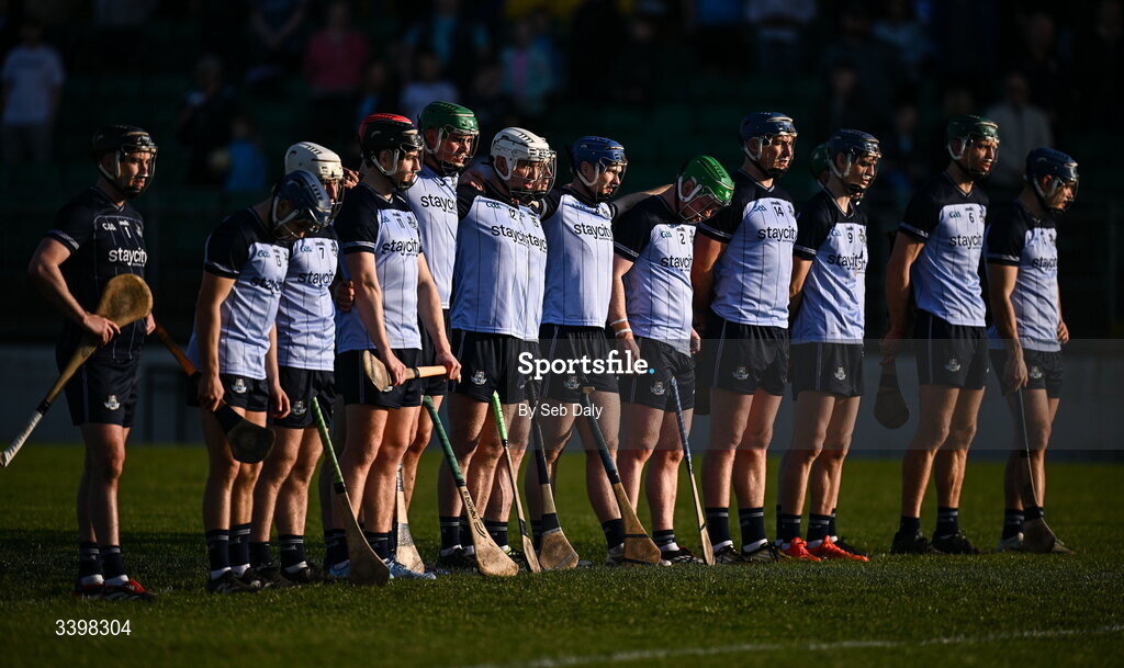21 March 2026; Dublin players before the Allianz Hurling League Division 1B match between Carlow and Dublin at Netwatch Cullen Park in Carlow. Photo by Seb Daly/Sportsfile