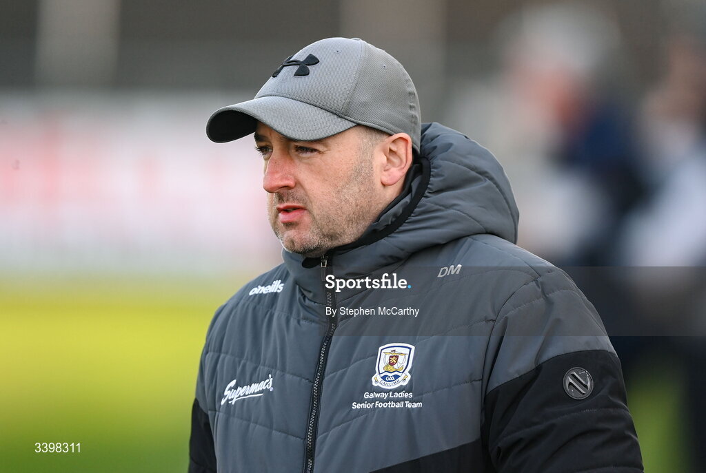 21 March 2026; Galway manager Daniel Moynihan during the Lidl Ladies National Football League Division 1 Round 6 match between Galway and Dublin at Tuam Stadium in Tuam, Galway. Photo by Stephen McCarthy/Sportsfile