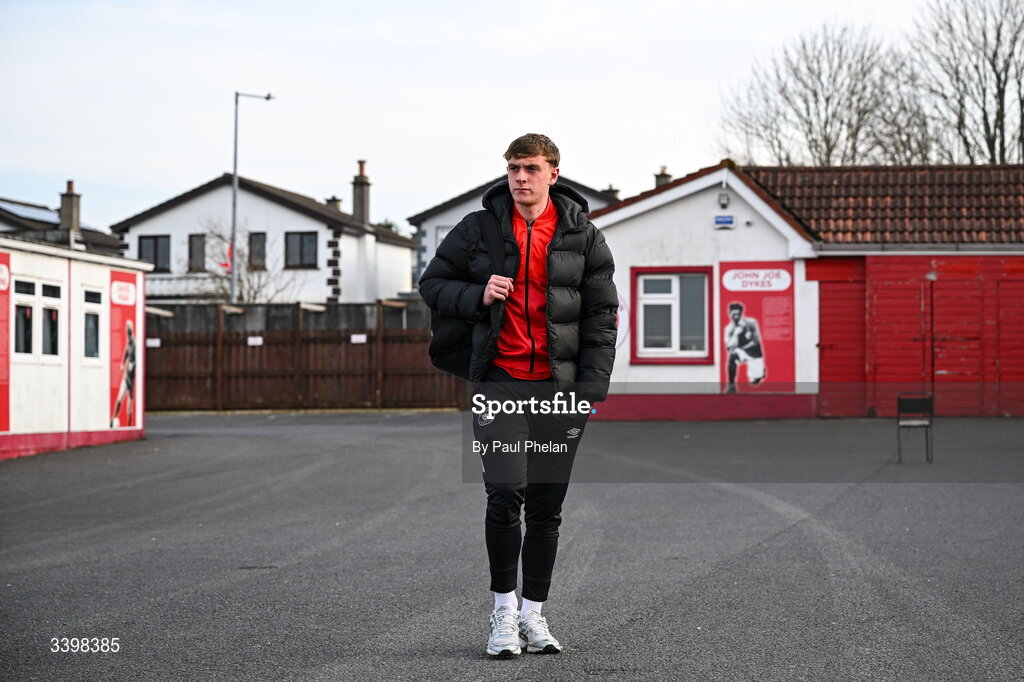 21 March 2026; Daire Patton of Sligo Rovers arrives before the SSE Airtricity Men's Premier Division match between Sligo Rovers and Shelbourne at The Showgrounds in Sligo. Photo by Paul Phelan/Sportsfile