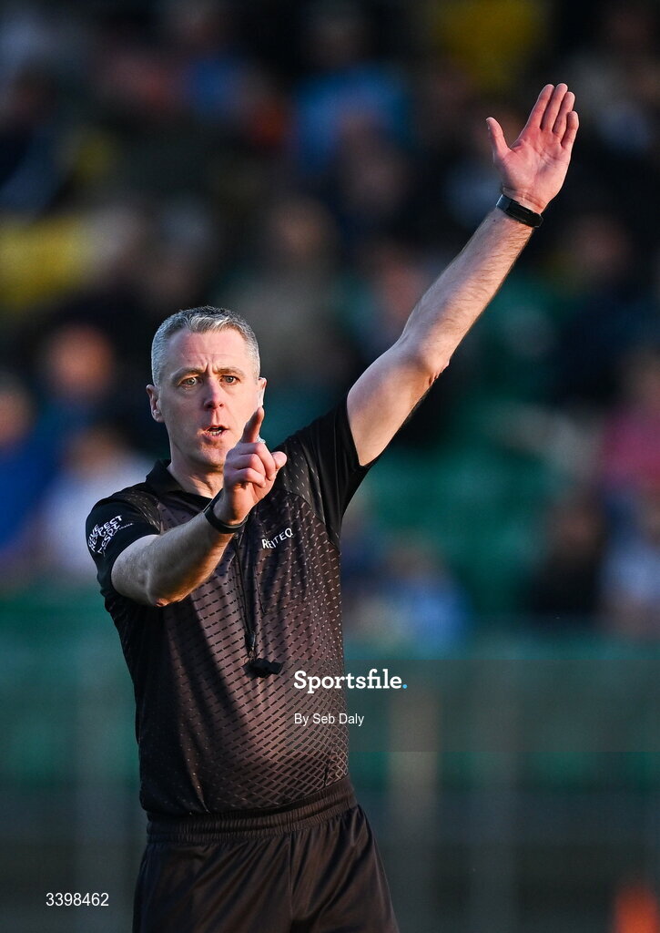 21 March 2026; Referee Shane Hynes during the Allianz Hurling League Division 1B match between Carlow and Dublin at Netwatch Cullen Park in Carlow. Photo by Seb Daly/Sportsfile