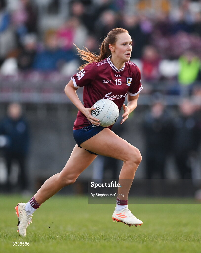 21 March 2026; Olivia Divilly of Galway during the Lidl Ladies National Football League Division 1 Round 6 match between Galway and Dublin at Tuam Stadium in Tuam, Galway. Photo by Stephen McCarthy/Sportsfile
