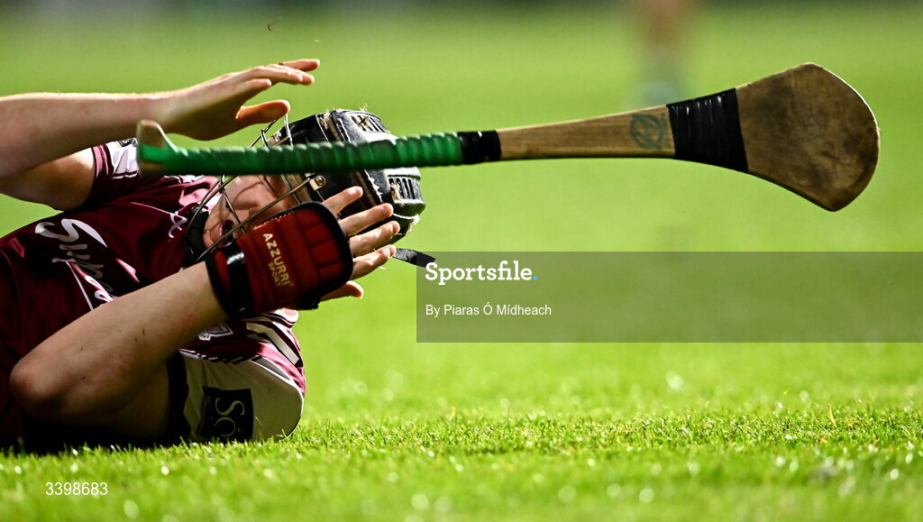 21 March 2026; Jason Rabbitte of Galway reacts after a tackle during the Allianz Hurling League Division 1A match between Limerick and Galway at TUS Gaelic Grounds in Limerick. Photo by Piaras Ó Mídheach/Sportsfile