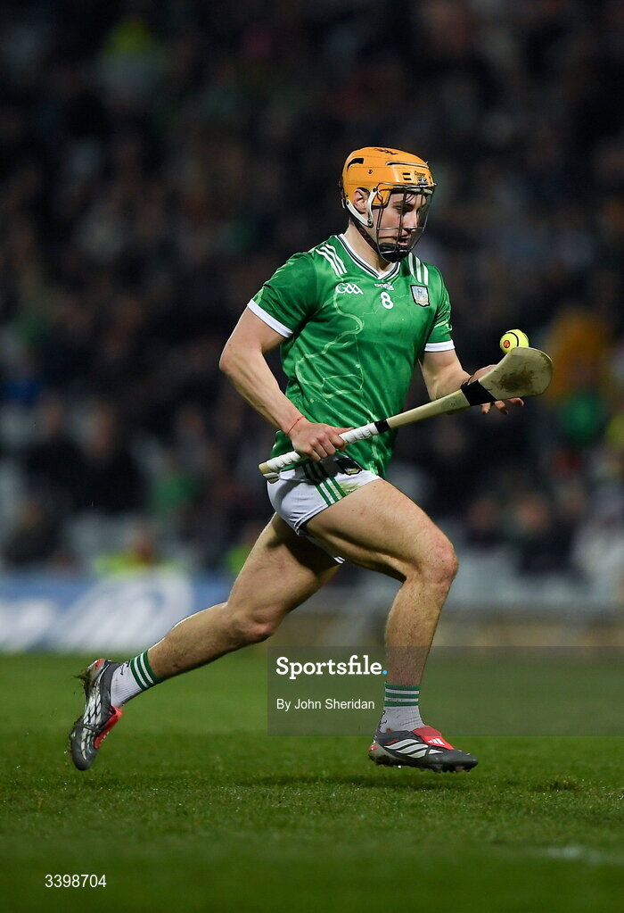 21 March 2026;Adam English of Limerick during the Allianz Hurling League Division 1A match between Limerick and Galway at TUS Gaelic Grounds in Limerick. Photo by John Sheridan/Sportsfile