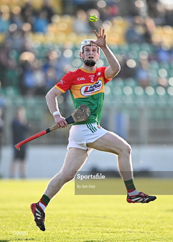 21 March 2026; Conaill Fitzpatrick of Carlow during the Allianz Hurling League Division 1B match between Carlow and Dublin at Netwatch Cullen Park in Carlow. Photo by Seb Daly/Sportsfile