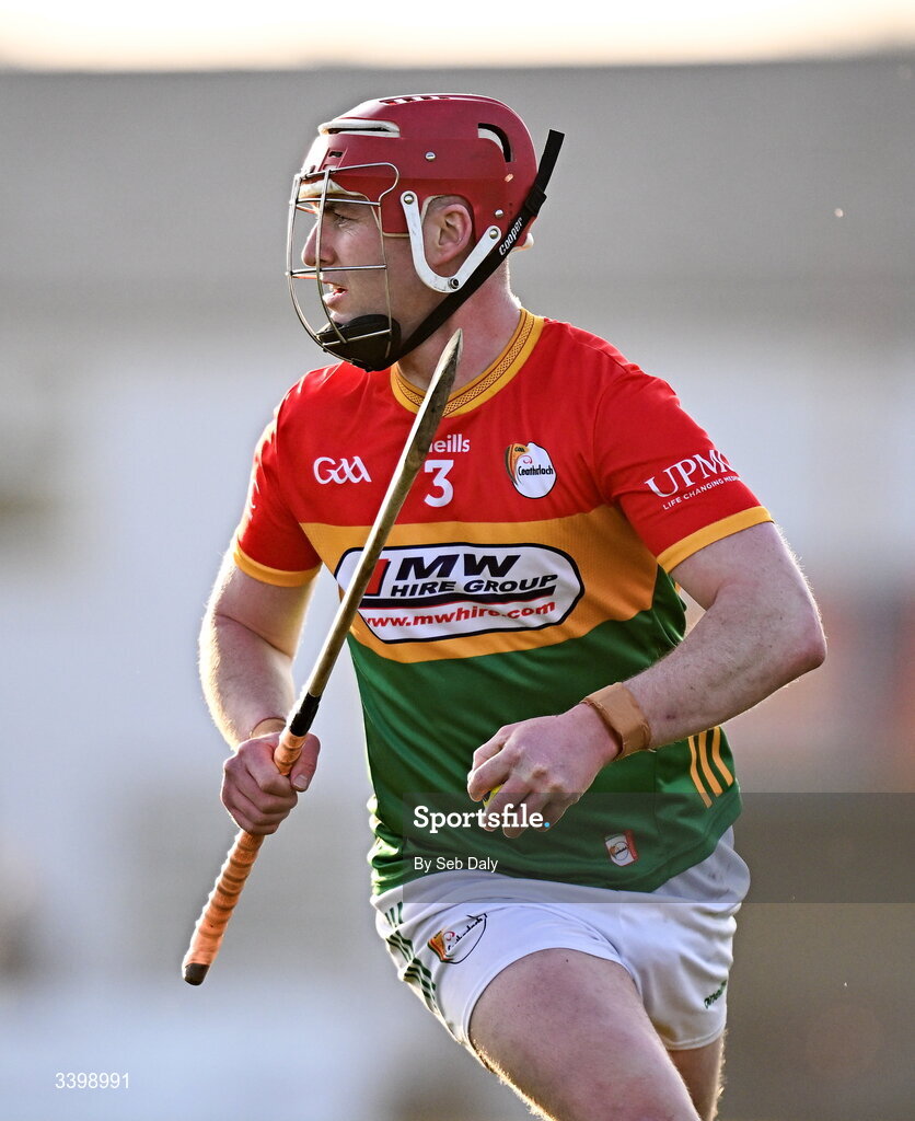 21 March 2026; Dion Wall of Carlow during the Allianz Hurling League Division 1B match between Carlow and Dublin at Netwatch Cullen Park in Carlow. Photo by Seb Daly/Sportsfile