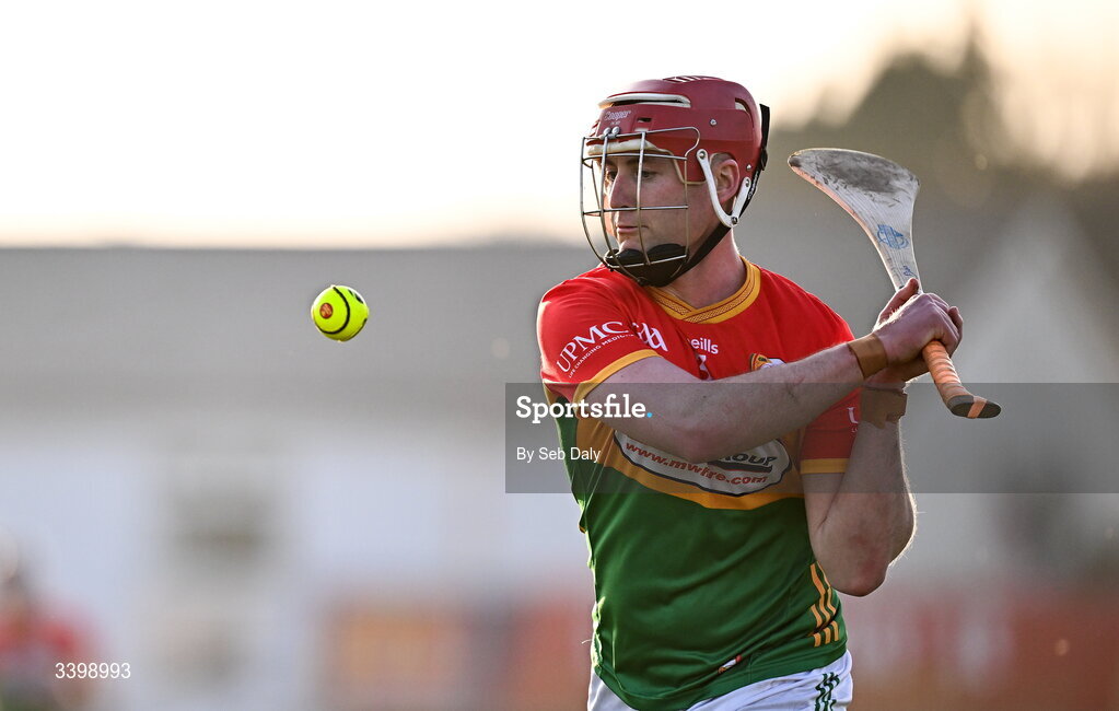 21 March 2026; Dion Wall of Carlow during the Allianz Hurling League Division 1B match between Carlow and Dublin at Netwatch Cullen Park in Carlow. Photo by Seb Daly/Sportsfile