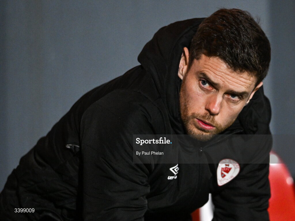 21 March 2026; Sligo Rovers manager John Russell before the SSE Airtricity Men's Premier Division match between Sligo Rovers and Shelbourne at The Showgrounds in Sligo. Photo by Paul Phelan/Sportsfile