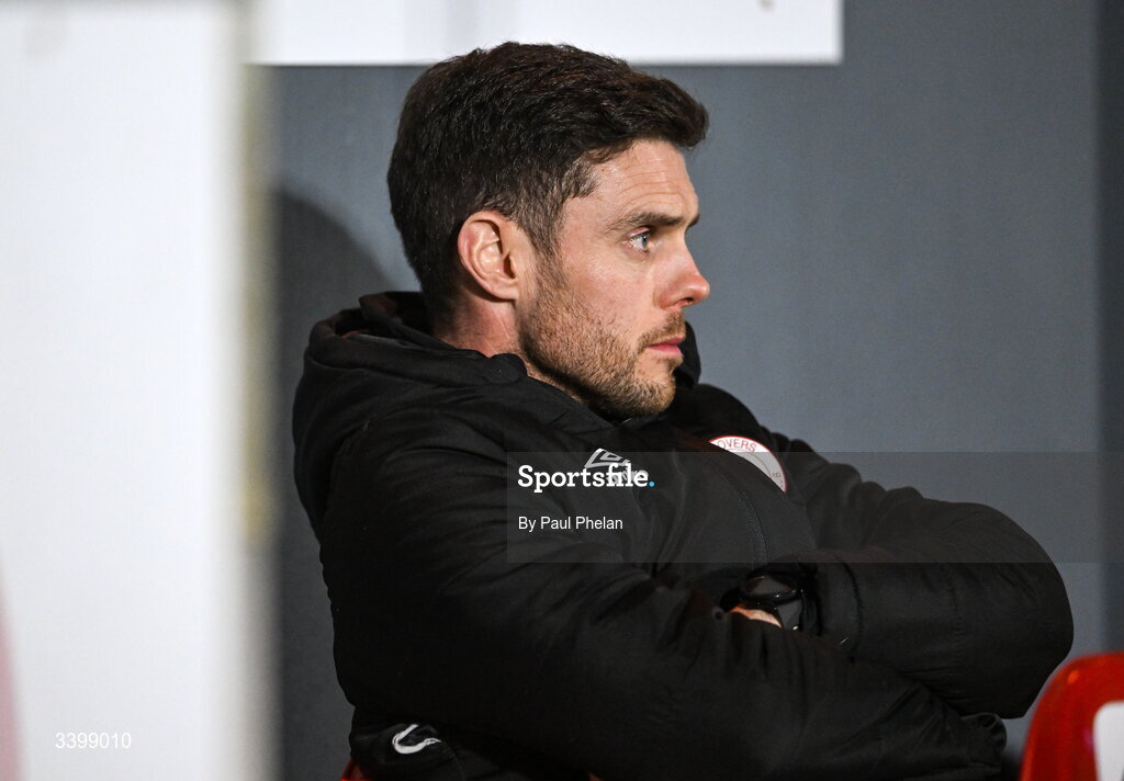 21 March 2026; Sligo Rovers manager John Russell before the SSE Airtricity Men's Premier Division match between Sligo Rovers and Shelbourne at The Showgrounds in Sligo. Photo by Paul Phelan/Sportsfile