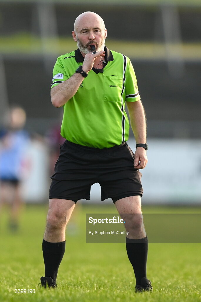 21 March 2026; Referee Gus Chapman during the Lidl Ladies National Football League Division 1 Round 6 match between Galway and Dublin at Tuam Stadium in Tuam, Galway. Photo by Stephen McCarthy/Sportsfile