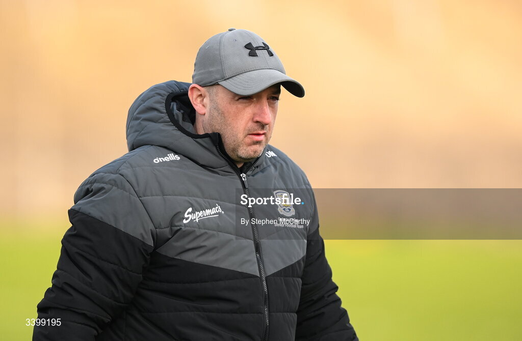 21 March 2026; Galway manager Daniel Moynihan before the Lidl Ladies National Football League Division 1 Round 6 match between Galway and Dublin at Tuam Stadium in Tuam, Galway. Photo by Stephen McCarthy/Sportsfile