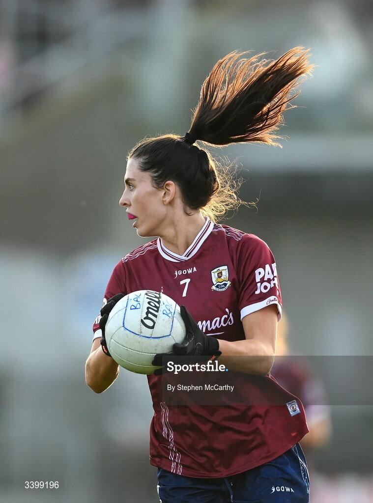 21 March 2026; Ellen Power of Galway during the Lidl Ladies National Football League Division 1 Round 6 match between Galway and Dublin at Tuam Stadium in Tuam, Galway. Photo by Stephen McCarthy/Sportsfile