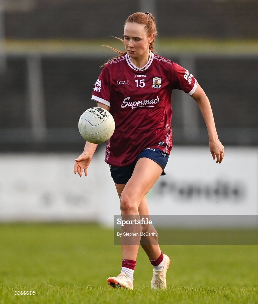 21 March 2026; Olivia Divilly of Galway during the Lidl Ladies National Football League Division 1 Round 6 match between Galway and Dublin at Tuam Stadium in Tuam, Galway. Photo by Stephen McCarthy/Sportsfile