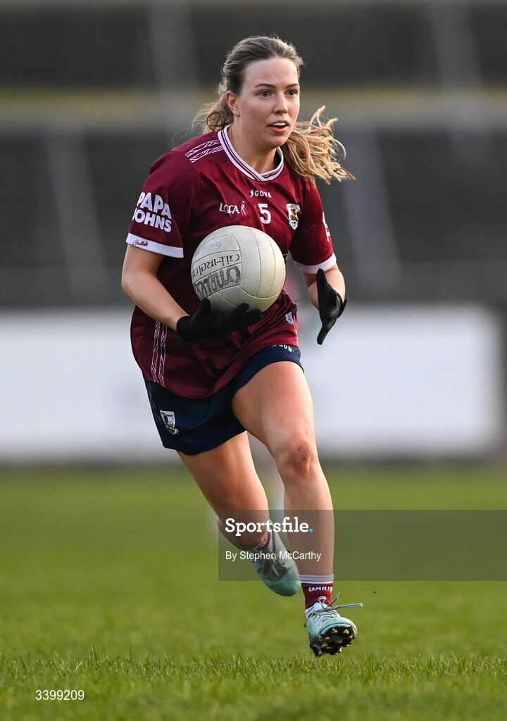 21 March 2026; Hannah Noone of Galway during the Lidl Ladies National Football League Division 1 Round 6 match between Galway and Dublin at Tuam Stadium in Tuam, Galway. Photo by Stephen McCarthy/Sportsfile